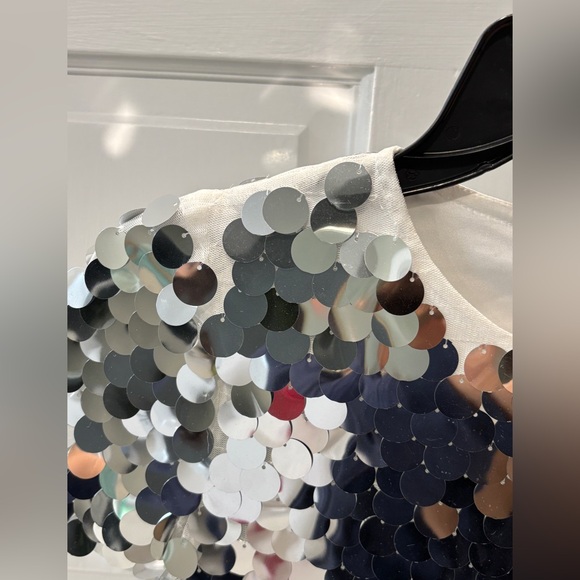 NWT BARDOT JUNIOR Sumaya Mini Sequin Dress (Girl 10) Silver - Picture 14 of 16